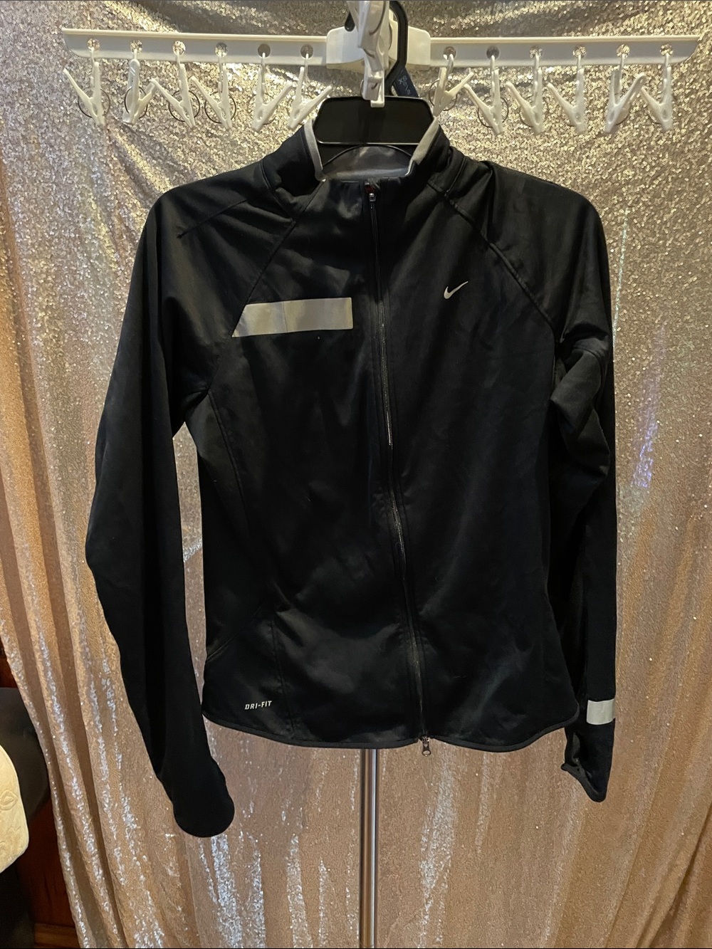 Nike Black Running Jacket with Reflective Accents
